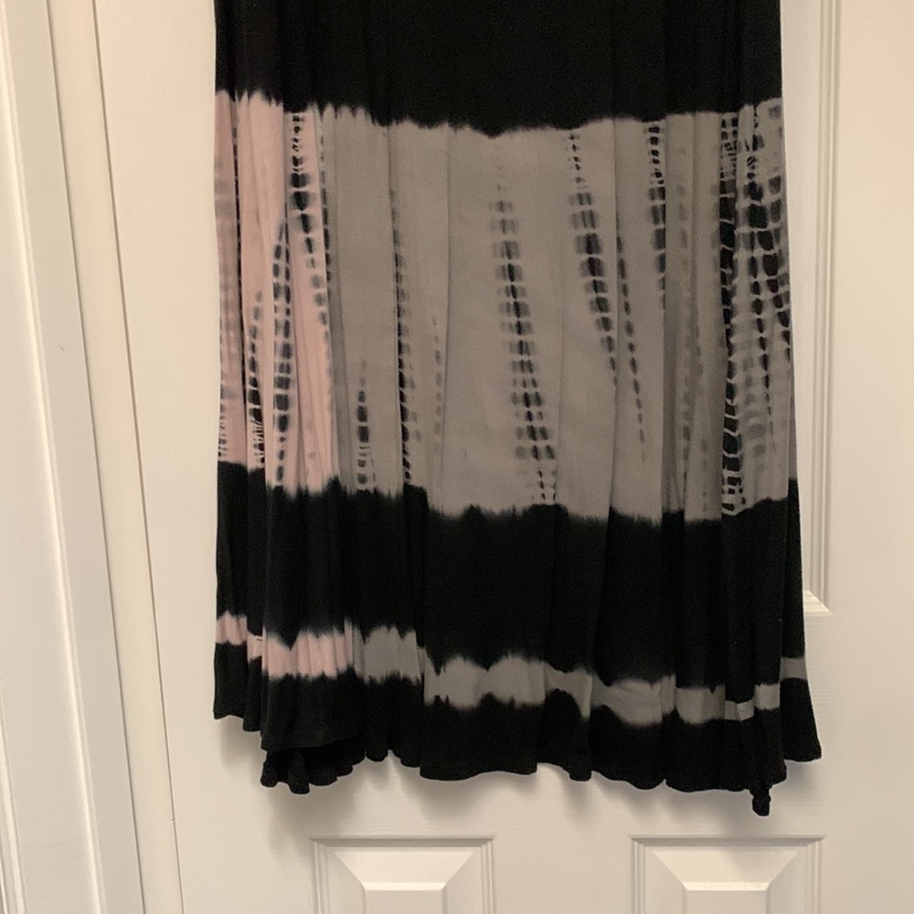 Maxi Elastic Waist BLUE Knit SKIRT with Tie Dyed Detail EUC - Picture 2 of 16